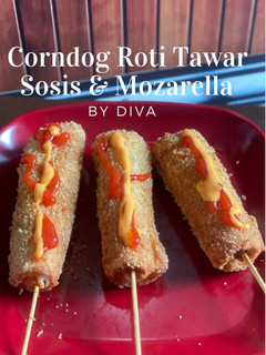 Foto resep Corndog Roti Rawar Sosis & Mozarella