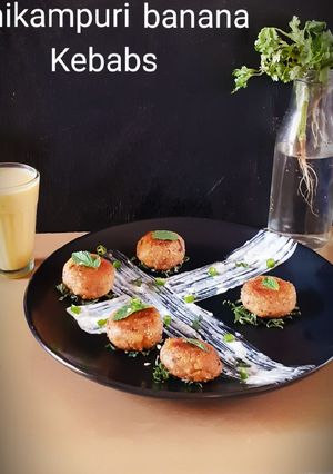 A picture of Shikaumpuri banana Kebabs.