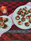 Spinach/split chickpea kababs with cheese salad