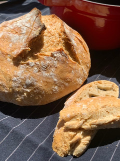 A picture of No- knead bread.
