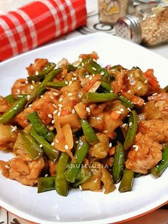 Foto resep Oseng Terong Tempe Kacang Panjang Pedas Manis