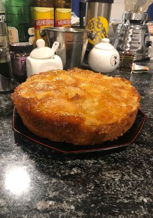 Una foto de Tarta de manzana invertida