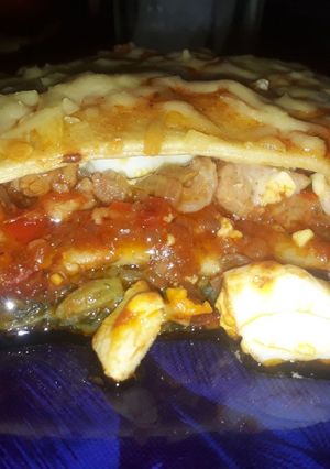 Una foto de Lasagna de acelga y carne 🤯