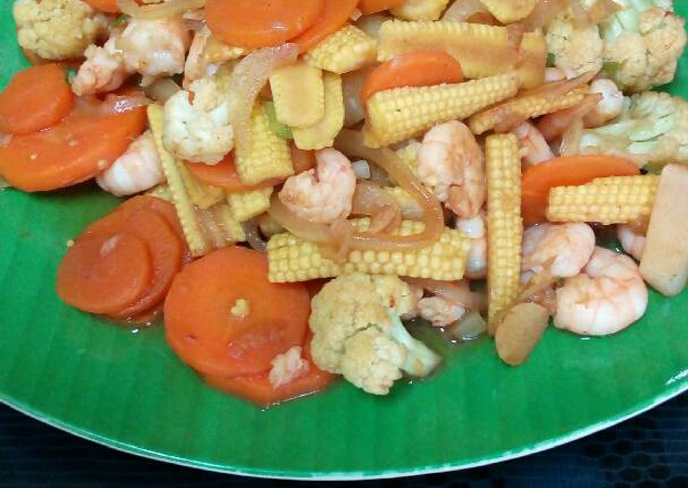 Capcay Udang Jagung Muda