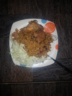 A picture of Locust beans jollof rice.