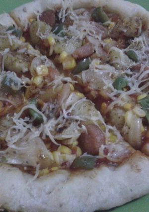 Foto resep Pizza Kentang Sosis Jagung