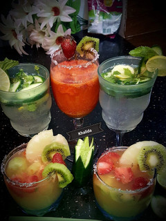 A picture of #Pineapplekiwistrawberry #Mojito,#MangoStrawberry #mojito.
