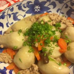 A picture of Japanese Taro-Potato with Chicken and Miso.