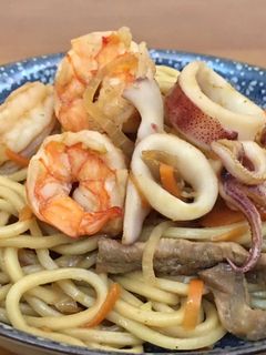 海鮮炒麵 的食譜成品照片