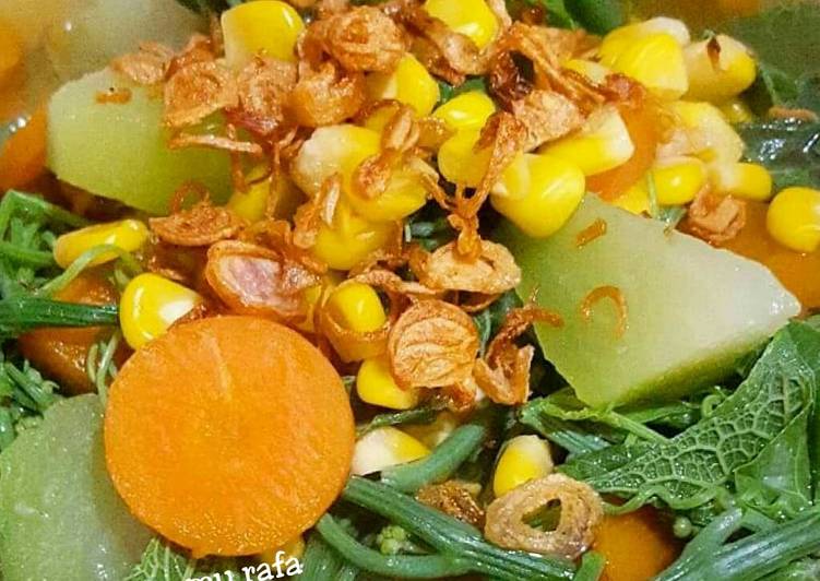 Resep Sayur bening pucuk labu, Bisa Manjain Lidah