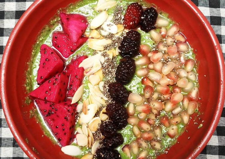 Langkah memasak Green smoothie bowl nikmat