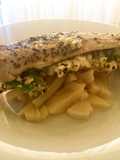 Tilapia rellena con base de palmitos