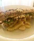 Tilapia rellena con base de palmitos