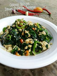 Foto resep Oseng Tempe Daun Pepaya Jepang