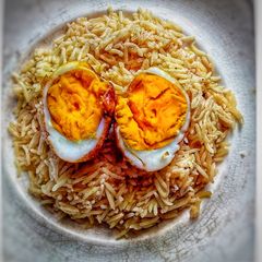 A picture of Egg Biryani.