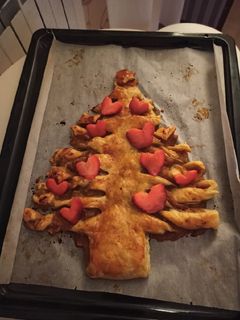 Una foto de Hojaldre relleno de compota de manzana