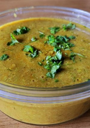 A picture of Green Pigeon peas curry.