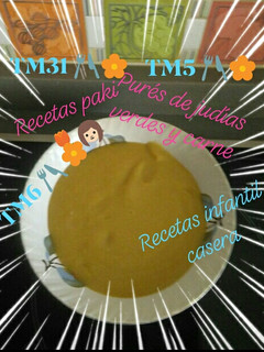 Una foto de Recetas caseras infantil TM5 🍴 puré de judías verdes y carne