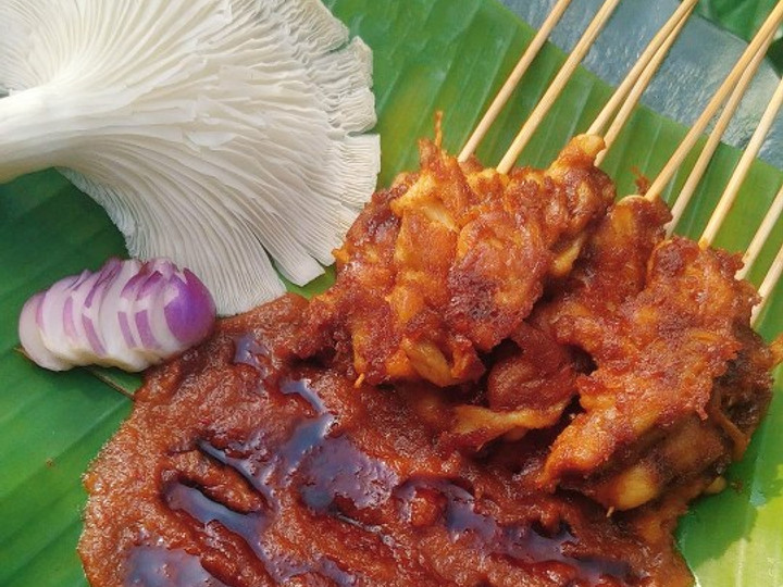 Anti Ribet, Buat Sate Jamur Tiram + Saus Kacang Murah