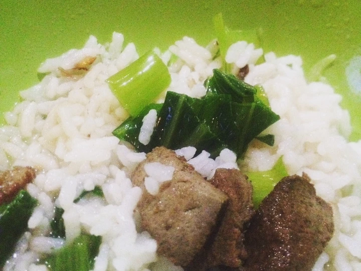 Cara Gampang Menyiapkan Resep MPASI nasi sayur pokcoy tumis ati sapi yang Lezat Sekali