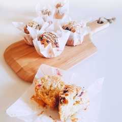 Une photo de Muffins framboises, chocolat blanc