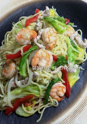 蝦仁炒麵 的食譜成品照片