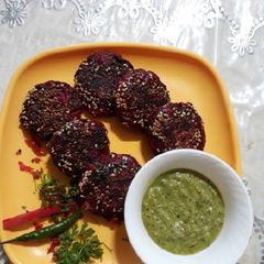 Oats and Beetroot tikki A picture of Oats and Beetroot tikki.