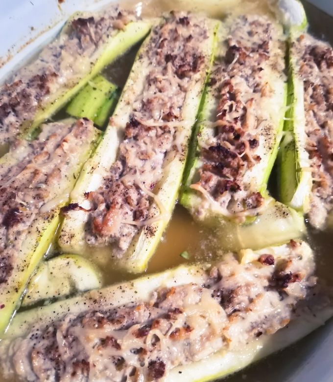 Une photo de Courgette farci au thon/Boursin®️