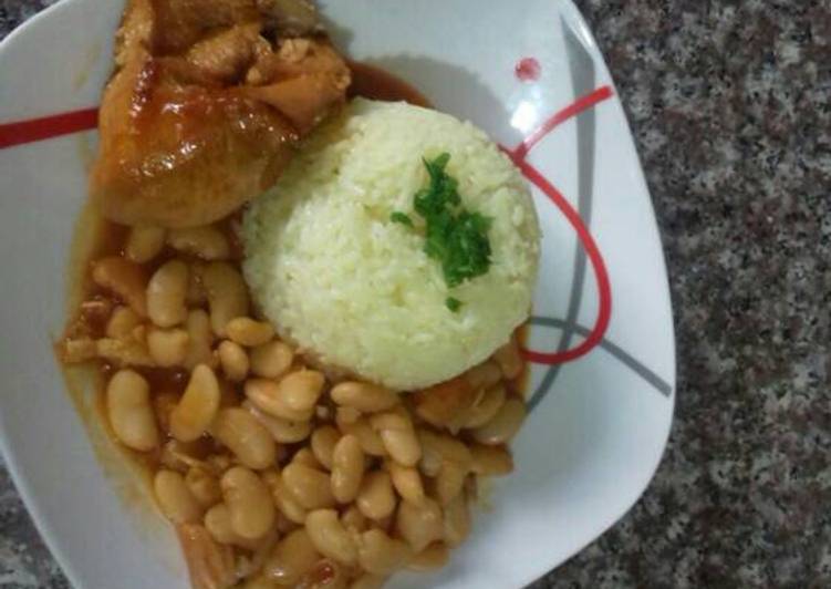 فاصوليا بيضا مع دجاج و رز بالصور من Um Murhaf كوكباد