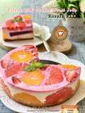 Citrus with Dragon Fruit Jelly Cheese Cake