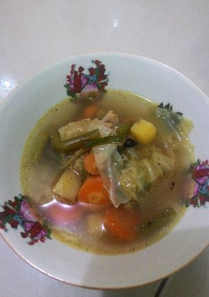 Foto resep Sup ayam goreng jahe