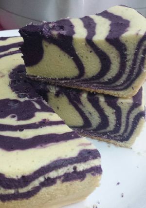 Foto resep Bolu zebra taro magic com (all in one)