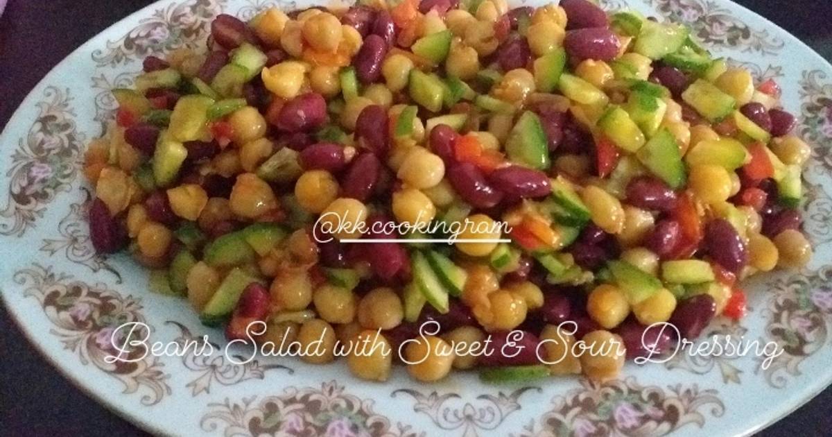 Beans Salad with Sweet & Sour Dressing Recipe by KK Cookpad
