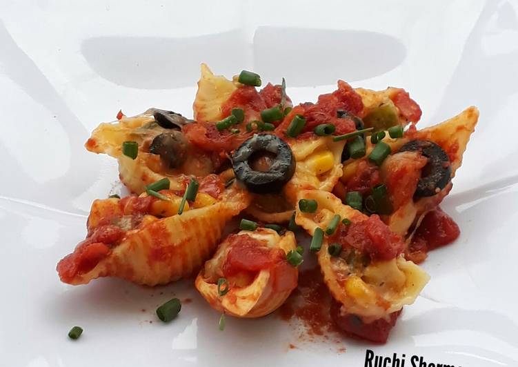 Simple Way to Prepare Quick Cheese and vegetable stuffed shell pasta