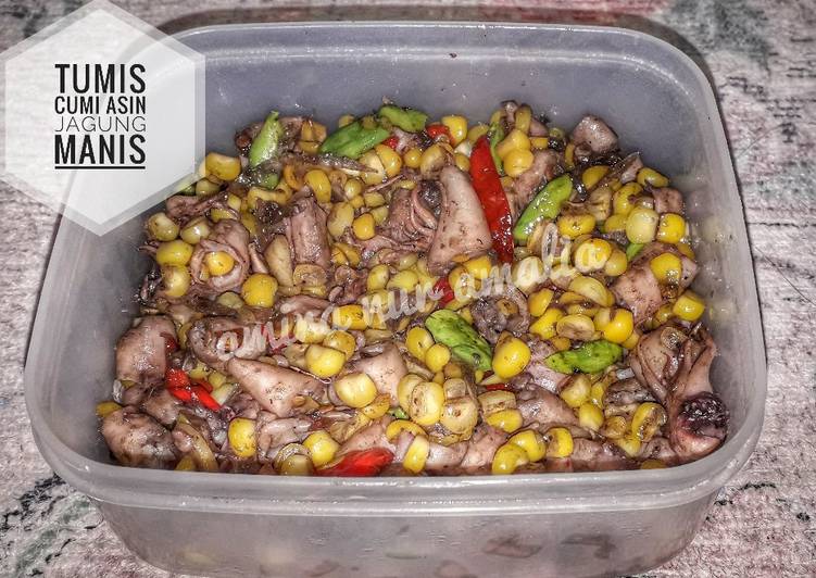 Resep Tumis cumi asin jagung manis pete Lezat