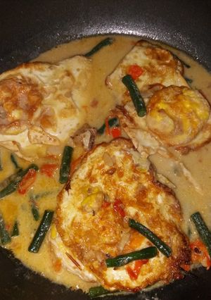 Foto resep Telur kacang panjang kuah santan