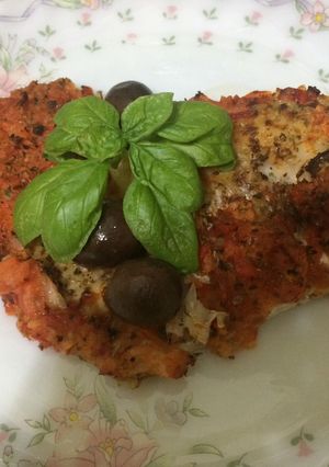 Una foto de Filete de merluza a la mediterránea