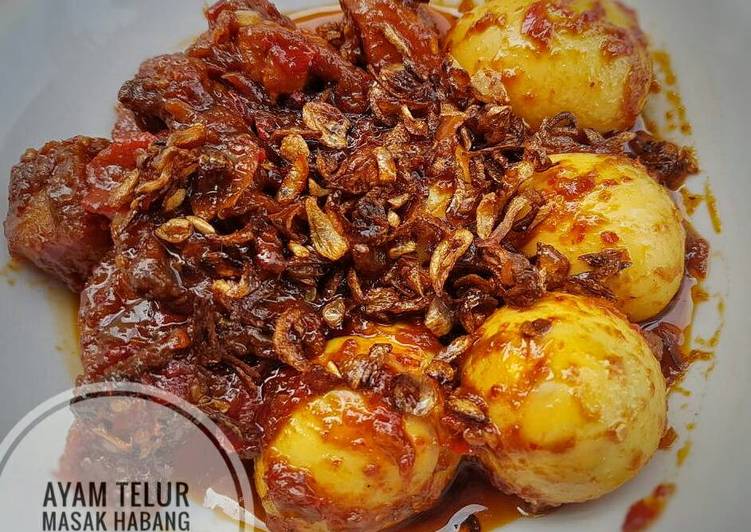 Cara mudah mengolah Ayam&amp;telur masak habang (otentik khas banjarmasin), Enak