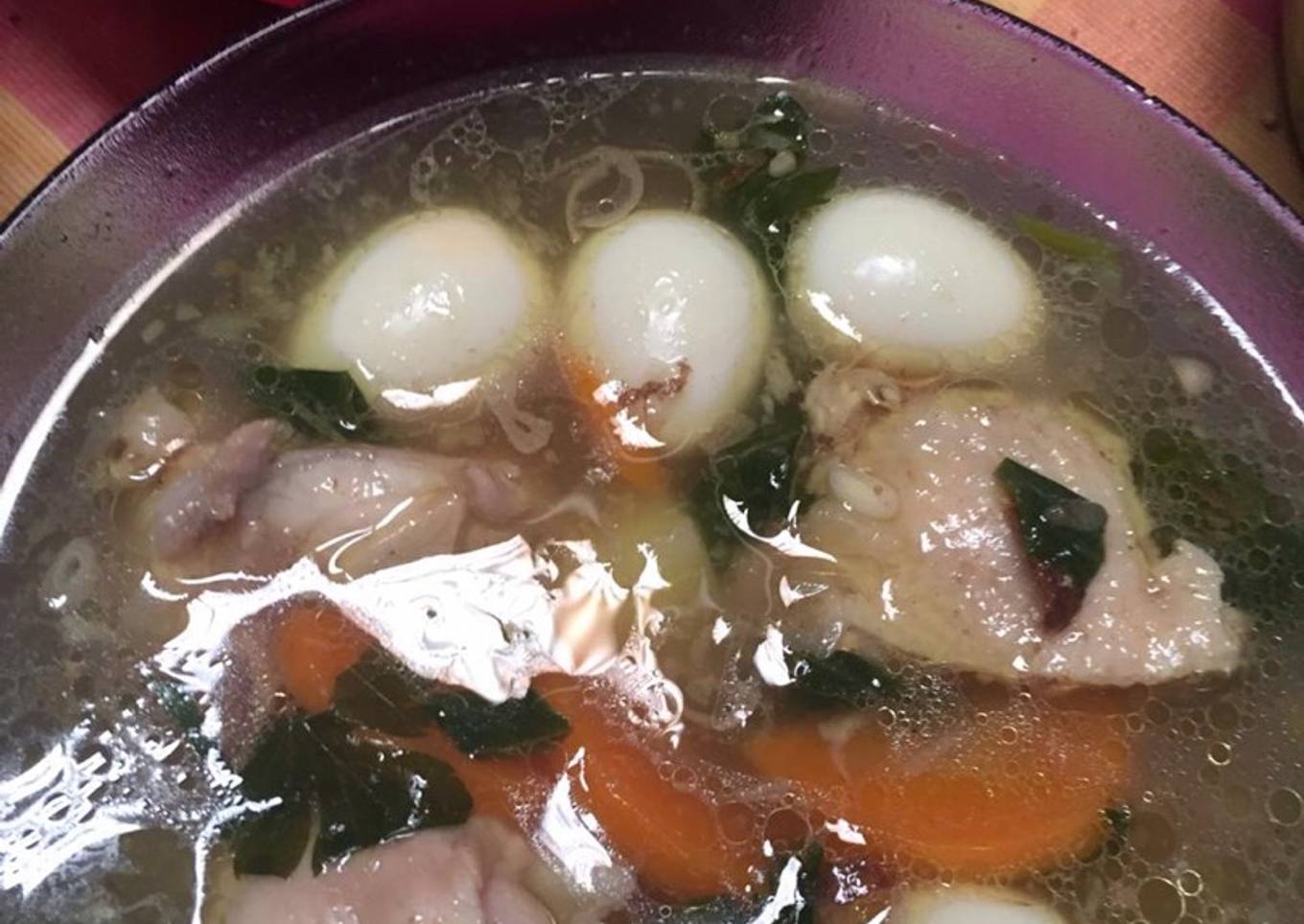 Sop Ayam telur puyuh