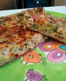Quiche de verduras y salmón con base multicereales y sin mantequilla