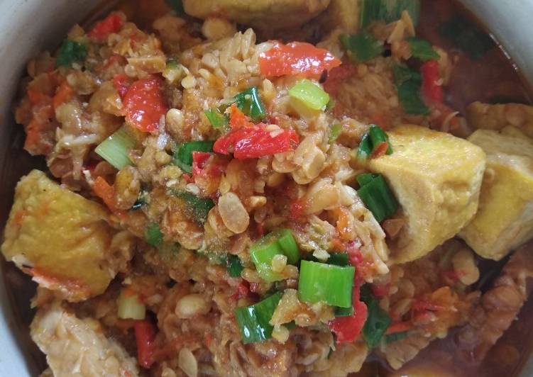 Cara Gampang Membuat Tahu tempe masak kuah merah, Sempurna