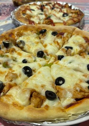 صورة لوصفة البيتزا بطريقة بسيطه👌💙