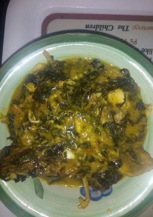 A picture of Mouthwatering bitter leaf soup.