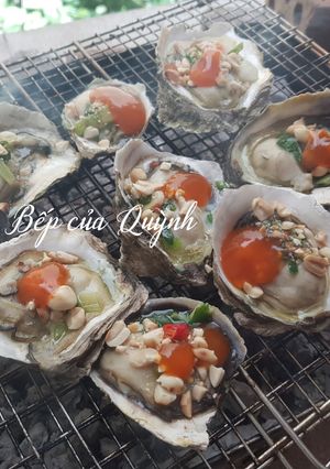 Hình của món Hàu nướng mỡ hành.