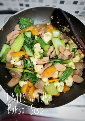 Foto resep Tumis Sayur Bakso Sosis Simple No MSG