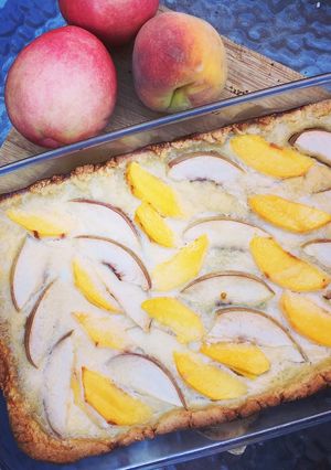 Una foto de Kuchen de durazno 🍑
