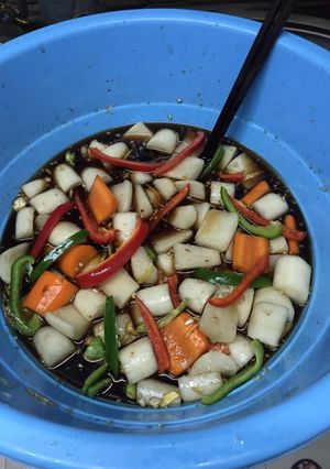 Hình của món Củ cải ngâm xì dầu chua ngọt.