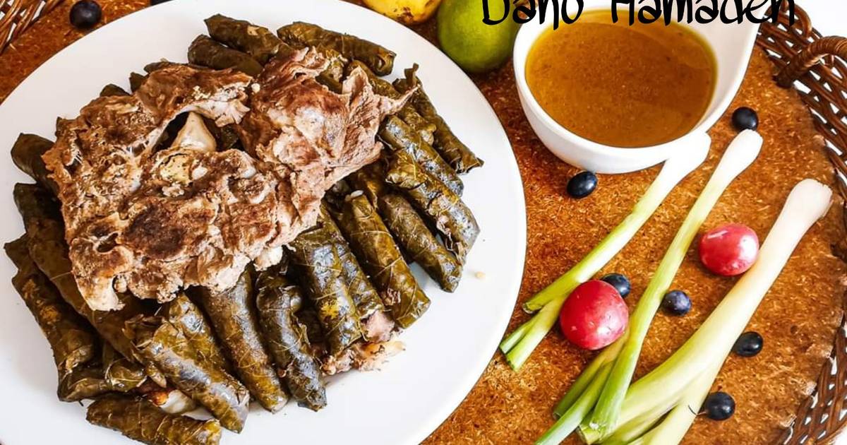 Stuffed Vine leaves with rice and minced meat Recipe by Dano Hamadeh
