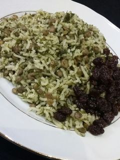 عکسی از دستور شوید پلو با عدس