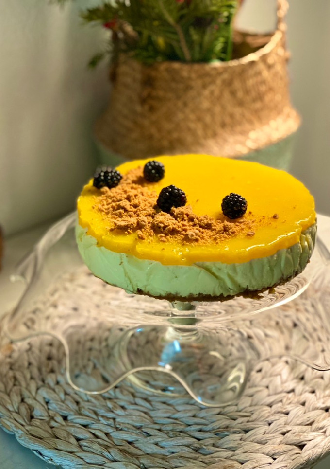 Una foto de Cheesecake de mango